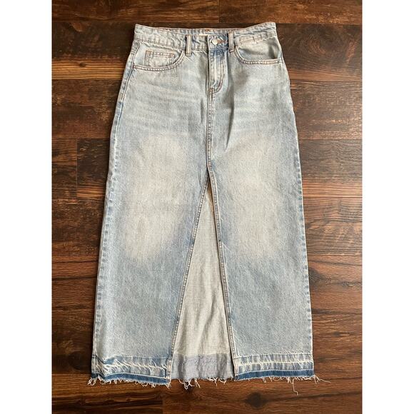 BDG Dresses & Skirts - BDG Denim Maxi Skirt Blue Raw Hem Small Urban Outfitters Cotton